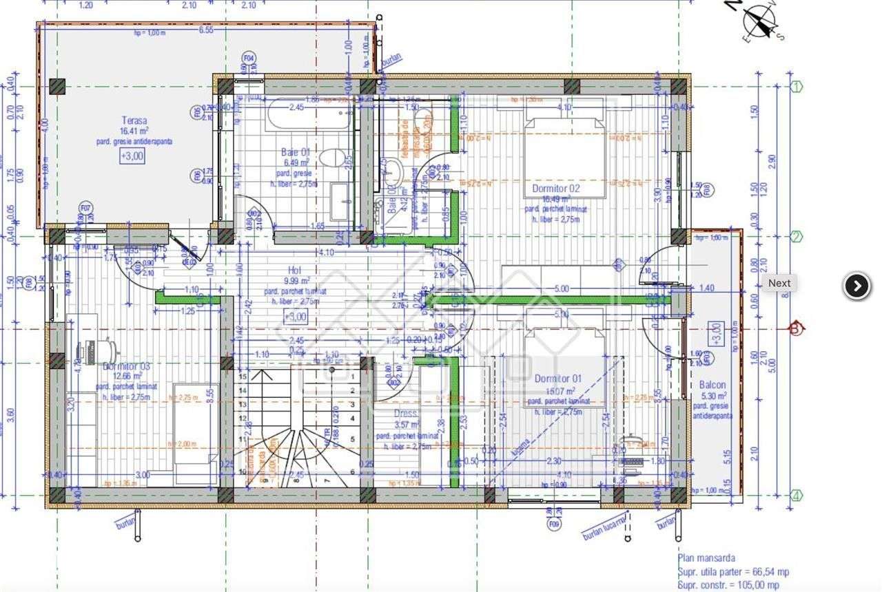 Casa individuala, 434 mp teren, finisata la alb, 147mp utili, Cristian - Imagine principală: 5/8