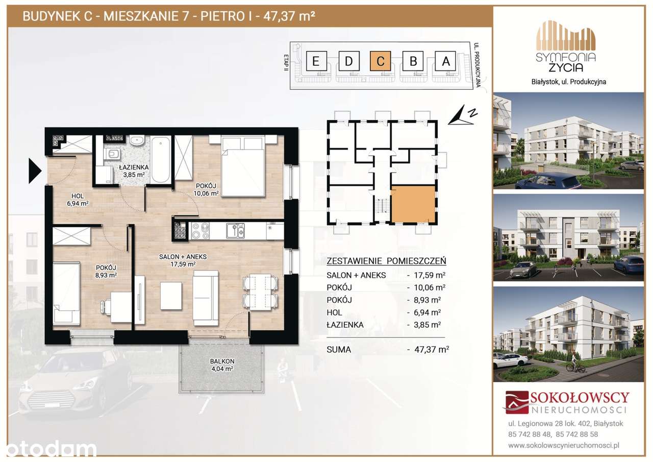 ***Nowa inwestycja*** ul. Produkcyjna, mieszkanie 47,37 m2, garaż - Pełny obrazek: 4/7