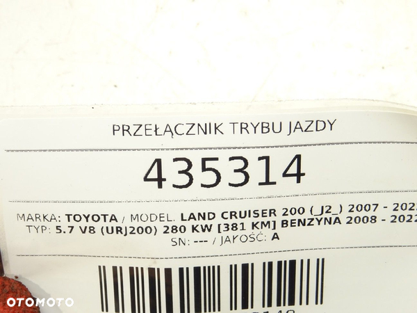 PRZEŁĄCZNIK TRYBU JAZDY TOYOTA LAND CRUISER 200 (_J2_) 2007 - 2022 5.7 V8 (URJ200) 280 kW [381 KM] - 5
