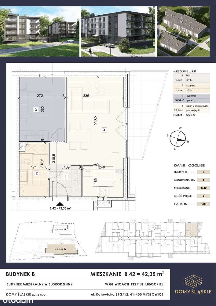 B42 - 2 pokoje + balkon - Pełny obrazek: 3/8