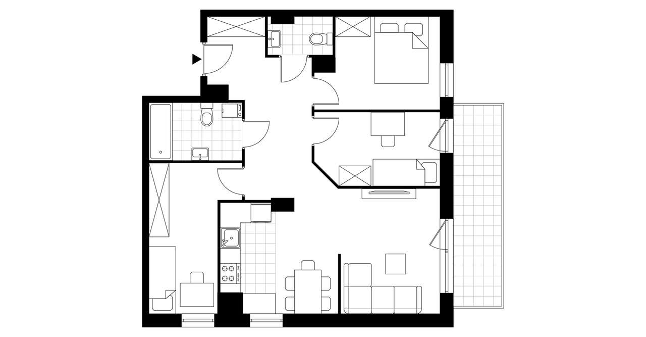 4-pokojowe mieszkanie 70m2 + balkon Bezpośrednio - Pełny obrazek: 3/8