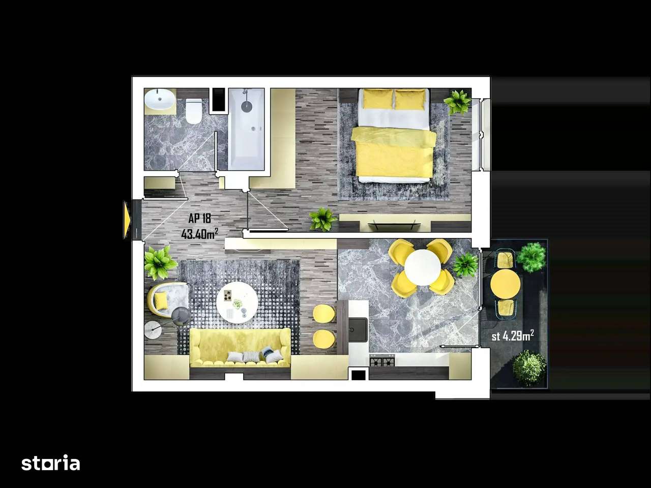 Apartament 2 camere - Imagine principală: 3/11