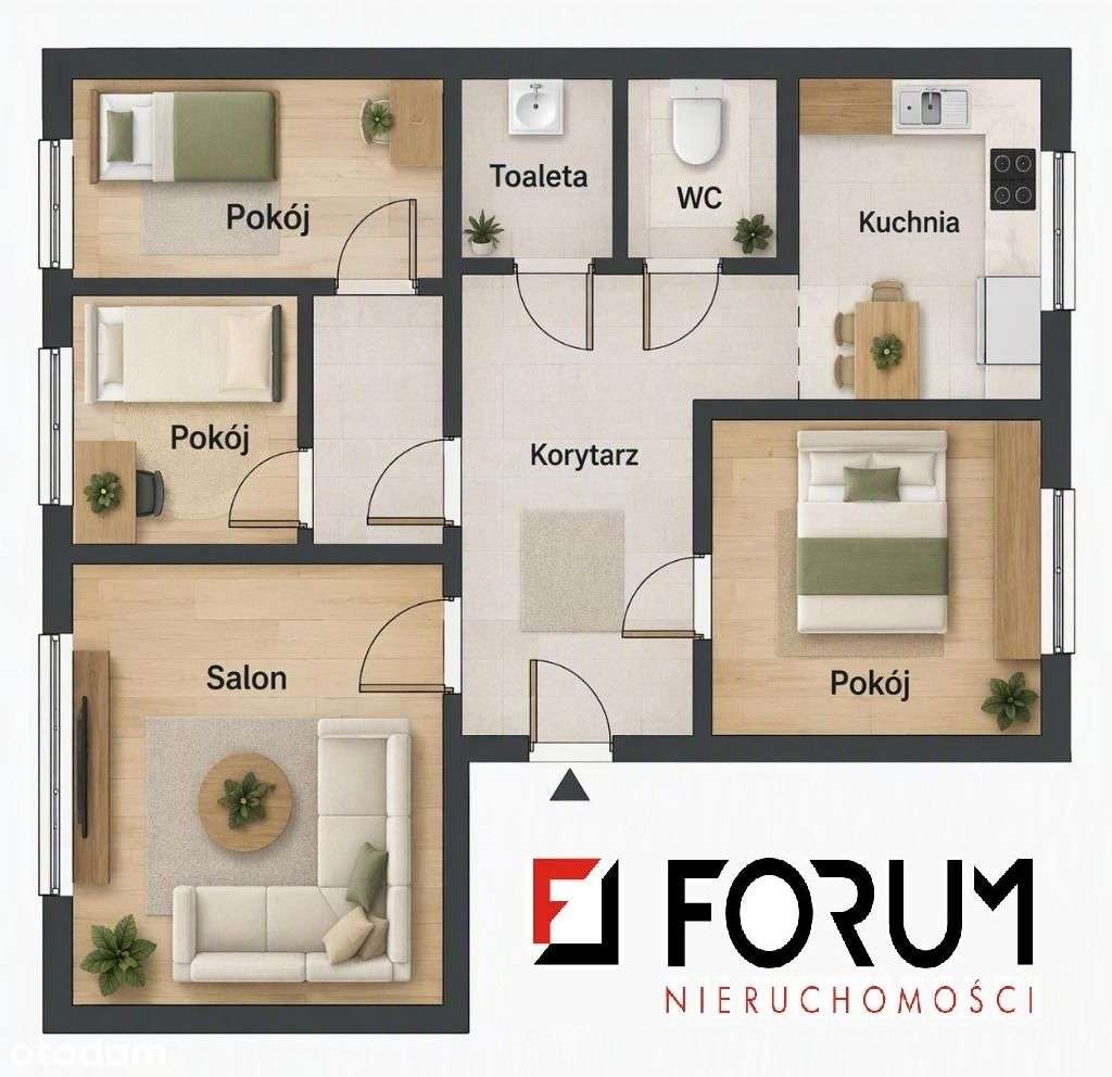4 pokoje, Rubinkowo - Parter 72m²-0