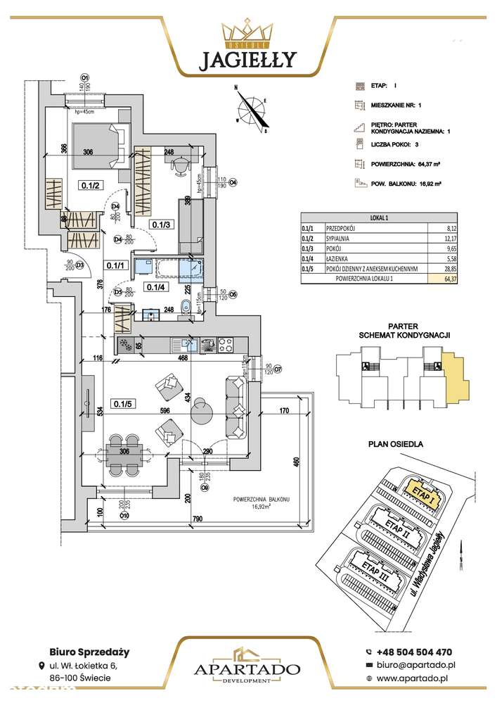 Mieszkanie nr. 1 | 64,37 m² | Parter| JAGIEŁŁY I | NOWA CENA!-10