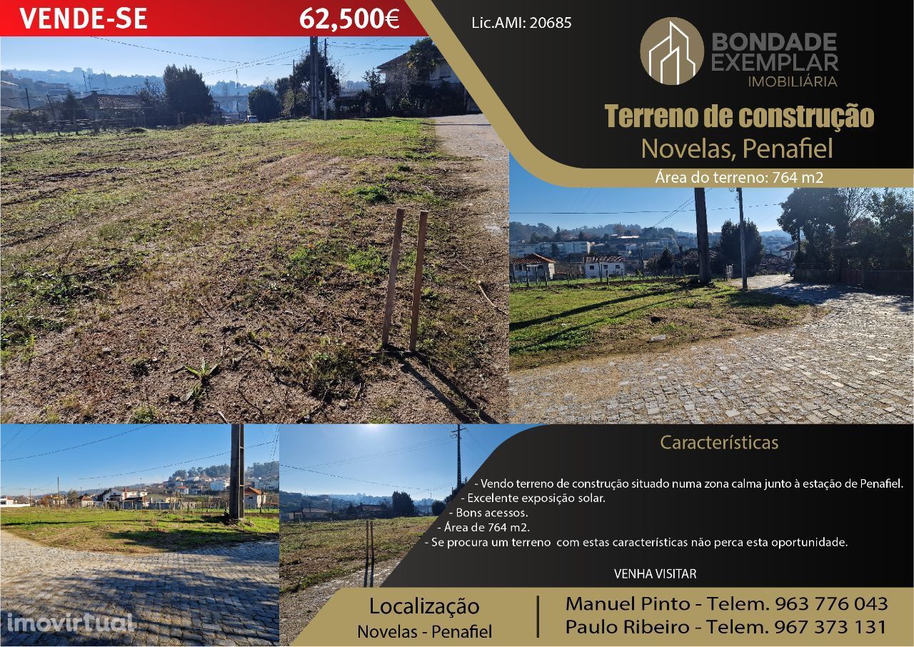 Vende-se, Terreno para Construção em NOVELAS - Penafiel