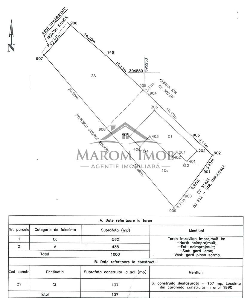 Casă la roșu P+E, 1000 mp teren, utilități, acces asfaltat – Câmpurelu-2