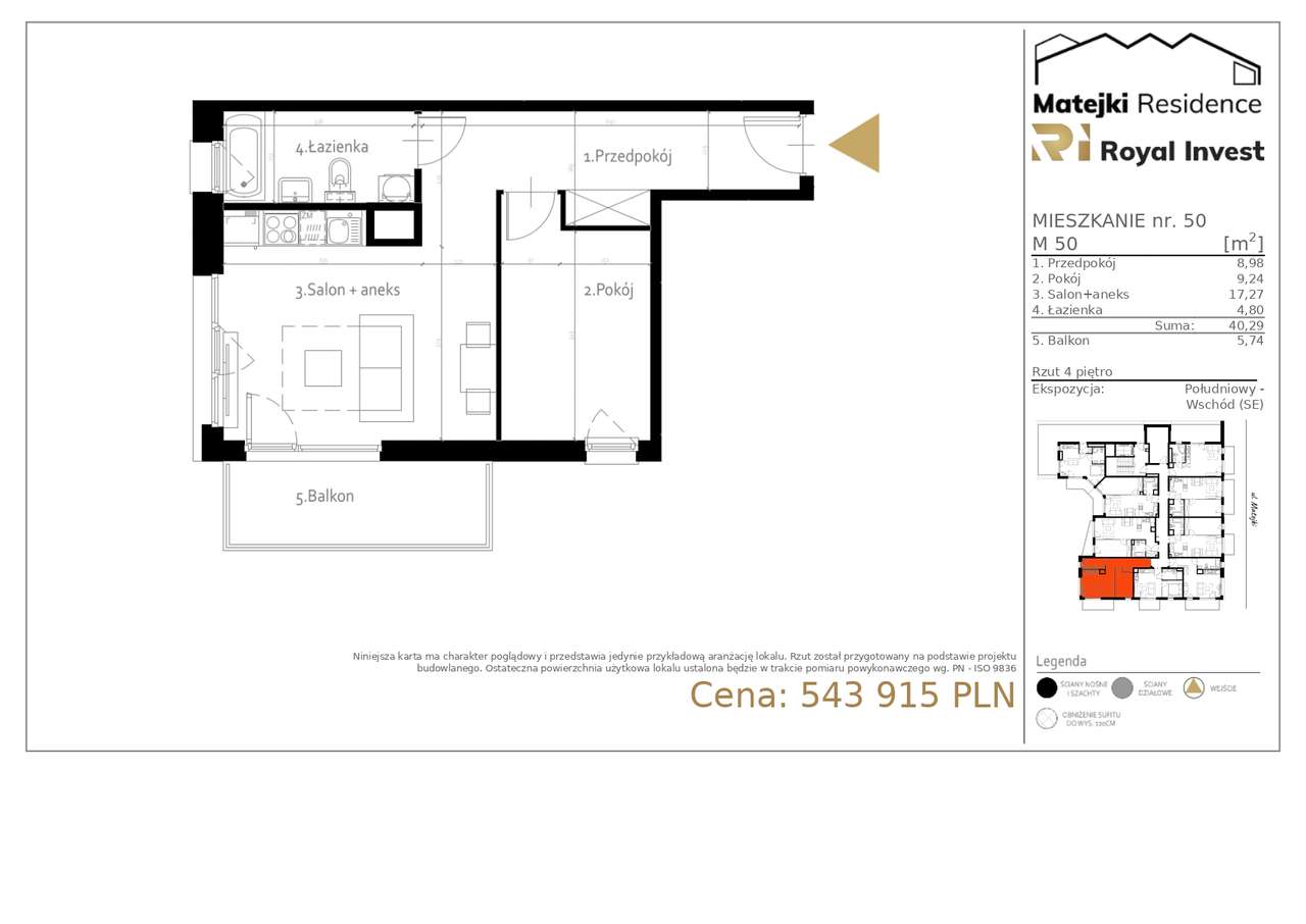 Matejki Residence  | mieszkanie 2-pok. | 50 - Pełny obrazek: 2/7