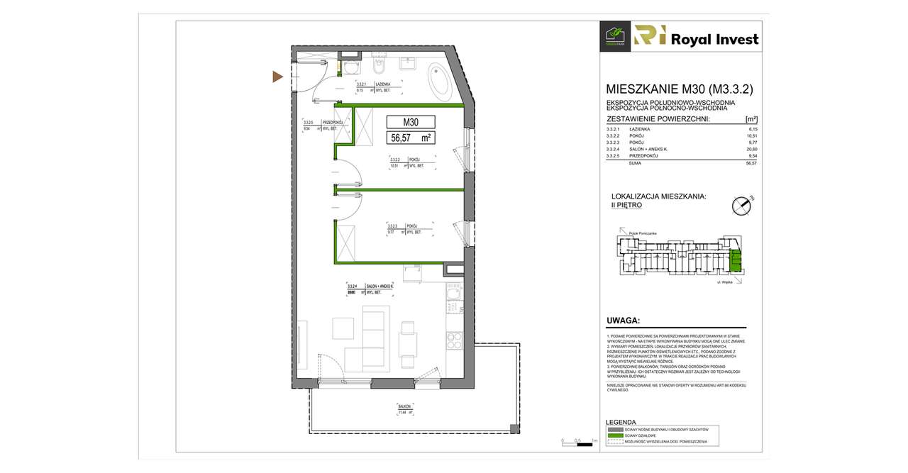 Green Park  | mieszkanie 3-pok. | B30 - Pełny obrazek: 3/8