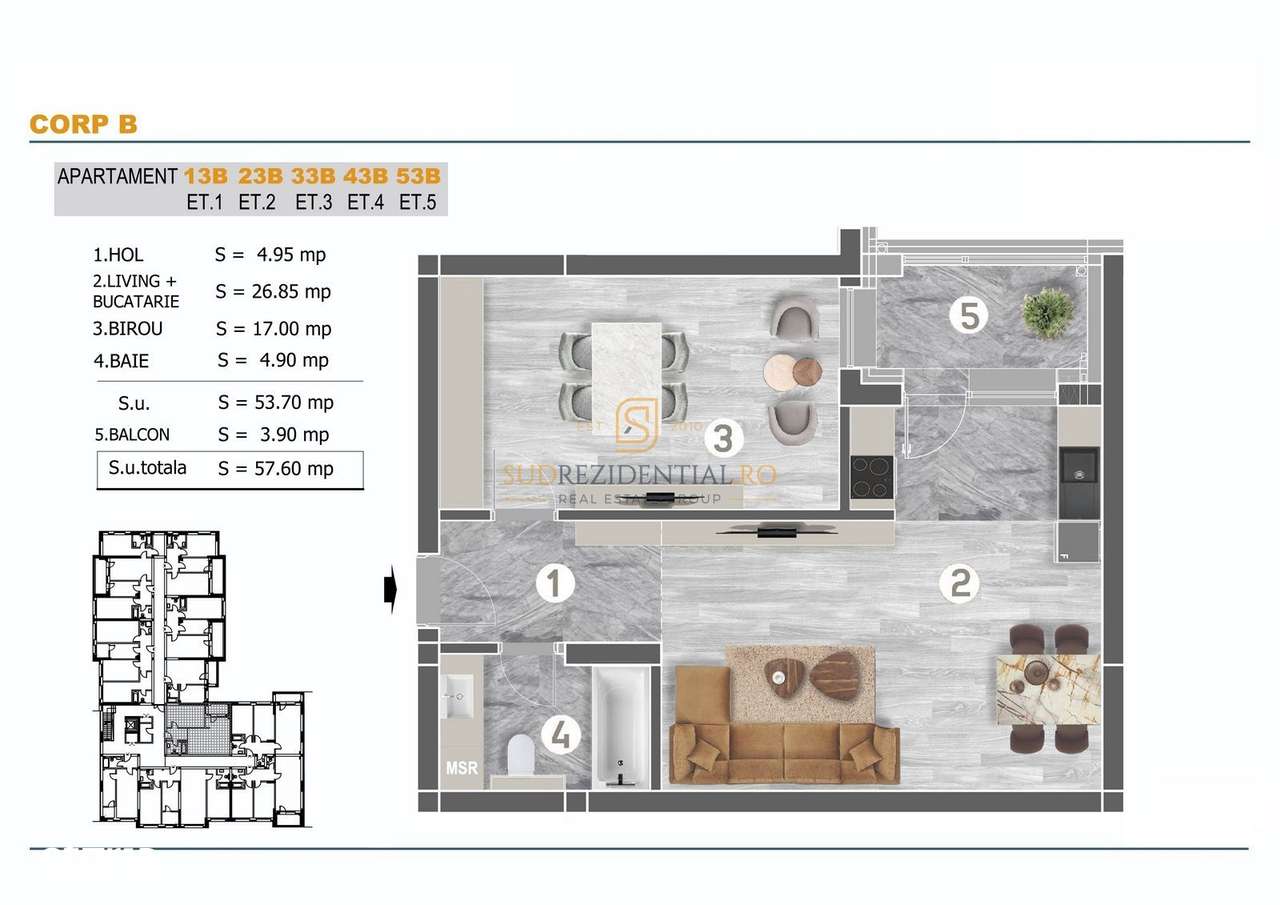 Apartament 2 camere,  Sectorul 4, Grand Arena, Brancoveanu, Comision 0 - Imagine principală: 5/20