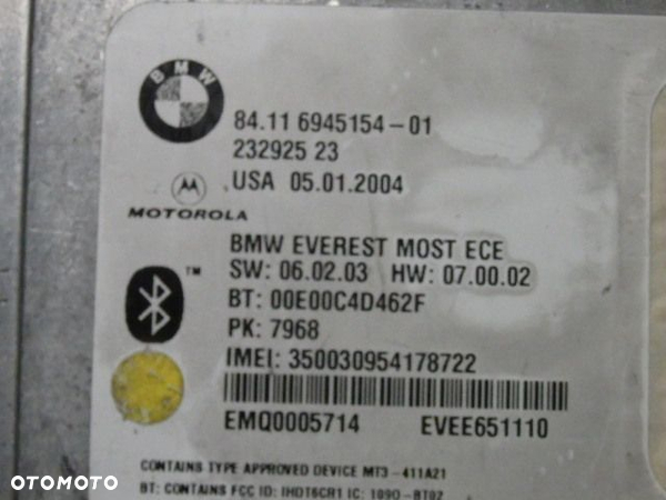 BMW E60 E65 E66 MODUŁ TELEFONU BLUETOOTH  6945154  RAF-AUTO CZĘŚCI BMW - 4