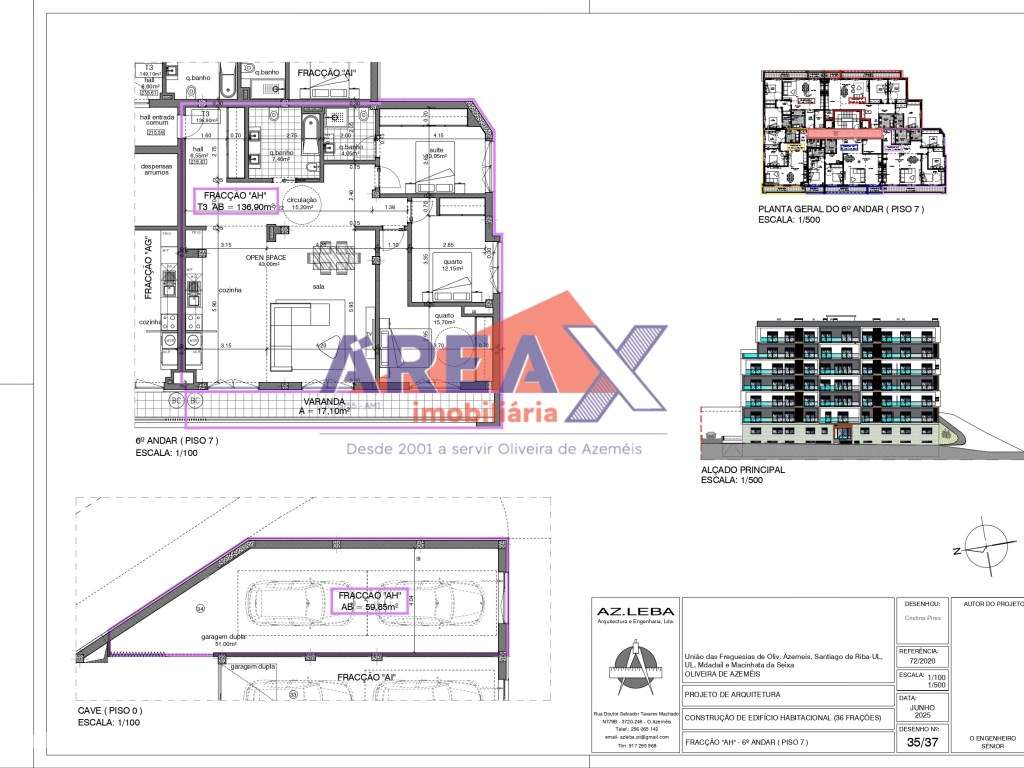 FRAÇÃO AH - 6º andar - T3 - garagem fechada - Grande imagem: 2/17