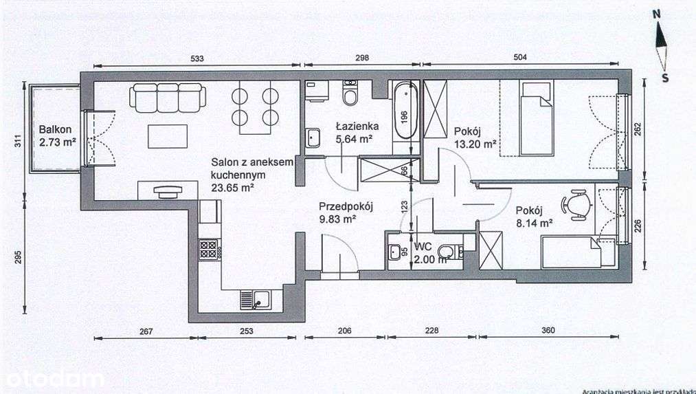 Złocień, nowe, 3 pokoje-12