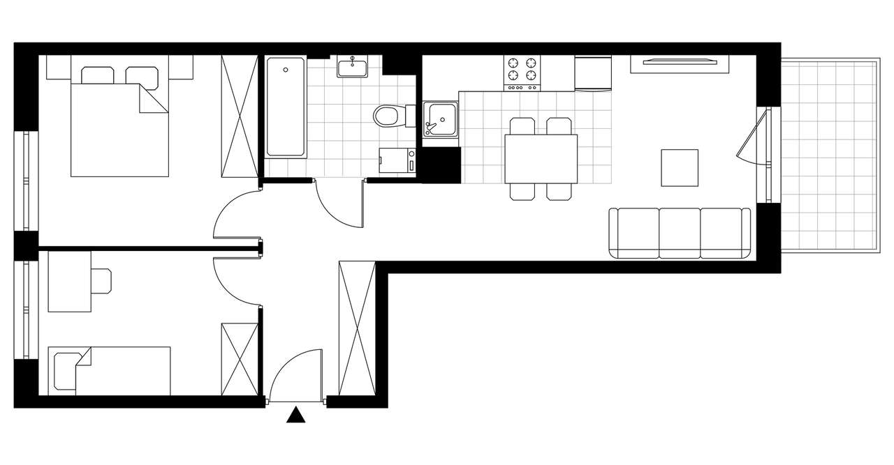 3-pokojowe mieszkanie 50m2 + balkon Bezpośrednio - Pełny obrazek: 4/9