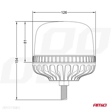 Girofar cu sticla alba prindere pe SURUB 24LED 12/24V IP66 - 4