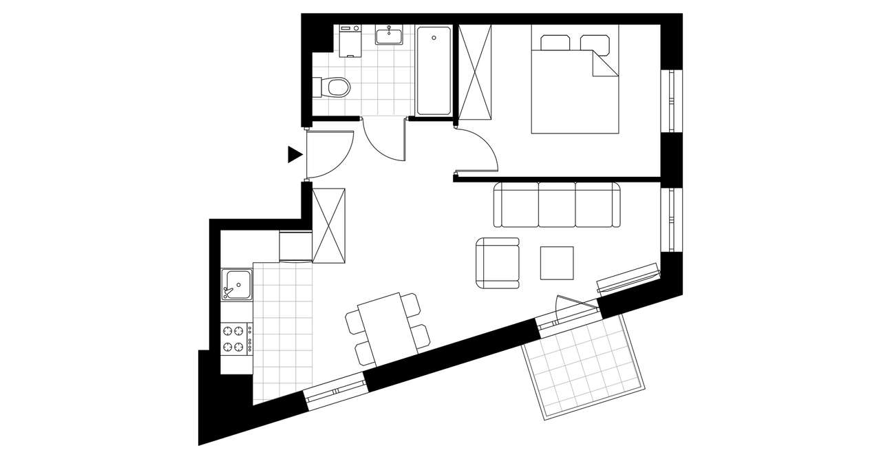 1-pokojowe mieszkanie 39m2 + balkon Bez Prowizji - Pełny obrazek: 4/8