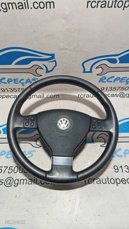 VOLANTE GUIADOR COMPLETO VW VOLKSWAGEN GOLF V 5 MK5 1K0419091AE 1K0419091 GOLF PLUS EOS PELE AIRBAG COMANDOS MULTIFUNÇÕES CONTROLO - 8