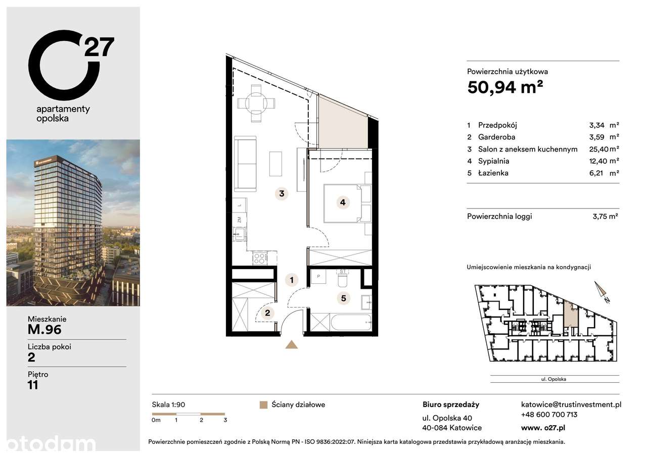2-pokojowe mieszkanie 50m2 + loggia - Pełny obrazek: 3/10