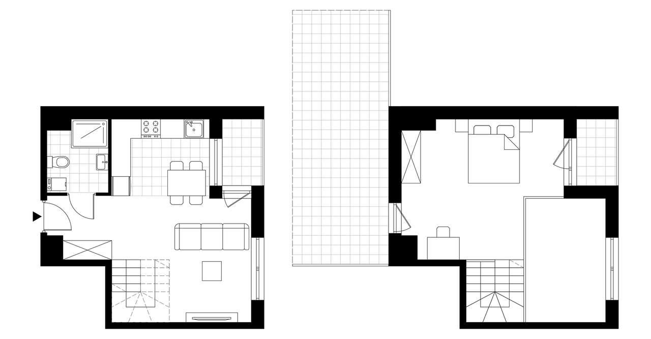 2-pokojowe mieszkanie 52m2 + 2 tarasy Bezpośrednio - Pełny obrazek: 3/8