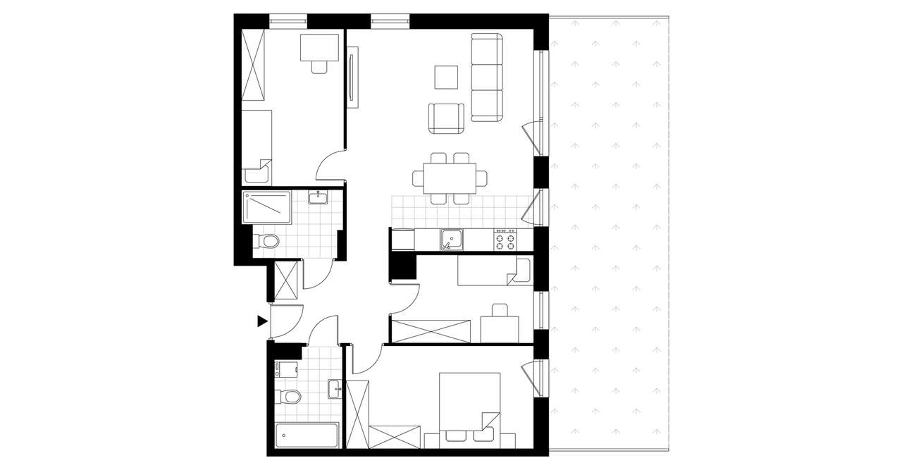 4-pokojowe mieszkanie 77m2 + ogródek Bezpośrednio - Pełny obrazek: 3/8