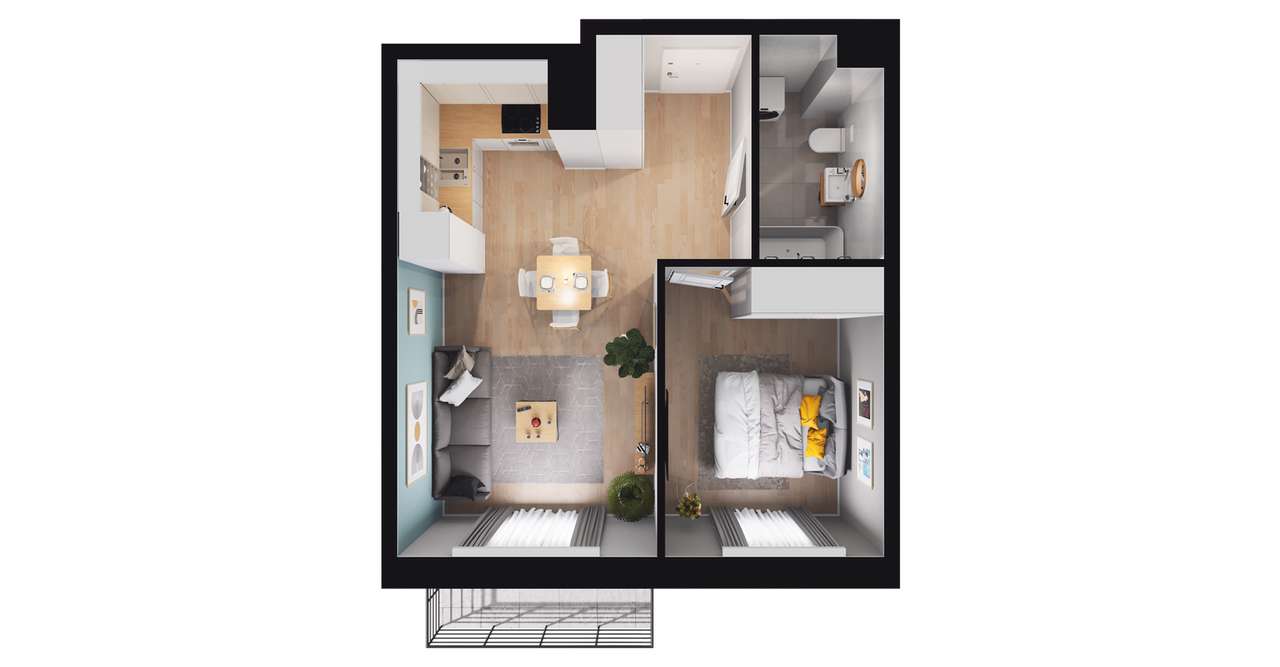 ul. Powstańców | mieszkanie 2-pok. | E 81 - Pełny obrazek: 3/8