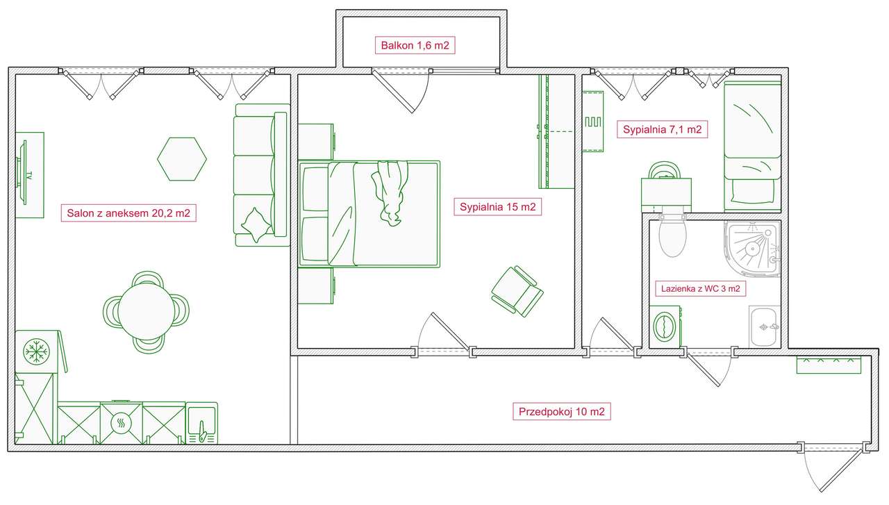 54 m2, 3 pokoje. Po remoncie. Bez prowizji! Piękna kamienica! Balkon-8