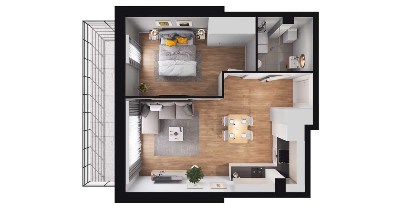 Osada Kamieniec|mieszkanie z dużym ogródkiem| B_M5 - Pełny obrazek: 3/9