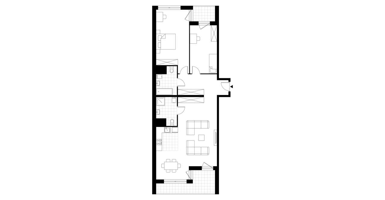 Bulvar Apartments | mieszkanie 3-pok. | B.3.03 - Pełny obrazek: 4/9