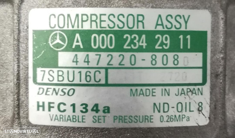 Compressor ar condicionado Mercedes W202 220CDI ref A 000 234 2911. - 2