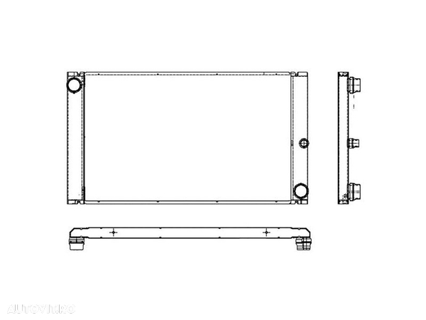 Radiator racire BMW Seria 5 E60/E61, 03.2007-2010, 525d/530d/535d, motor 3.0 d, 145/173/210 kw, diesel, cutie automata, cu/fara AC, 603x378x27 mm, aluminiu brazat - 1