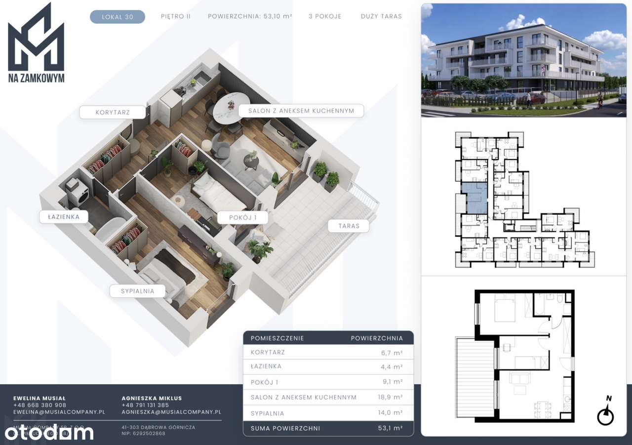 M30 | Nowoczesny apartament „Na Zamkowym” – 3 pokoje - Pełny obrazek: 4/12