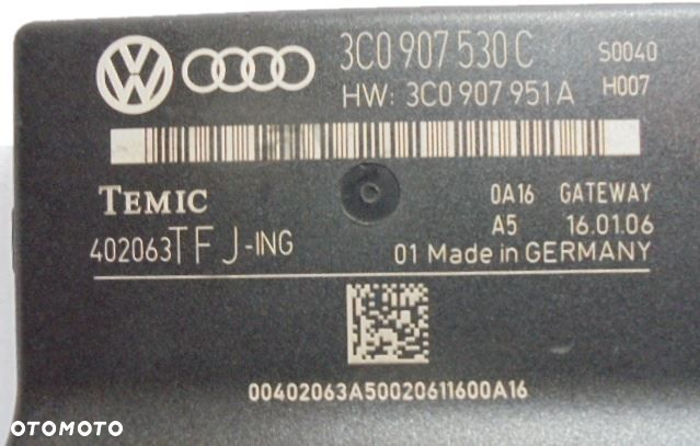 VW PASSAT B6 GATEWAY MODUŁ 3C0907530C - 3