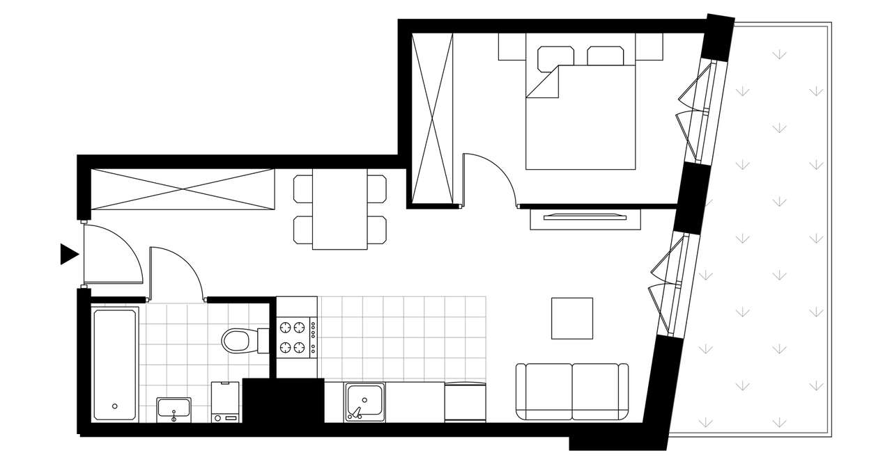 2-pokojowe mieszkanie 37m2 + ogródek Bezpośrednio - Pełny obrazek: 4/9