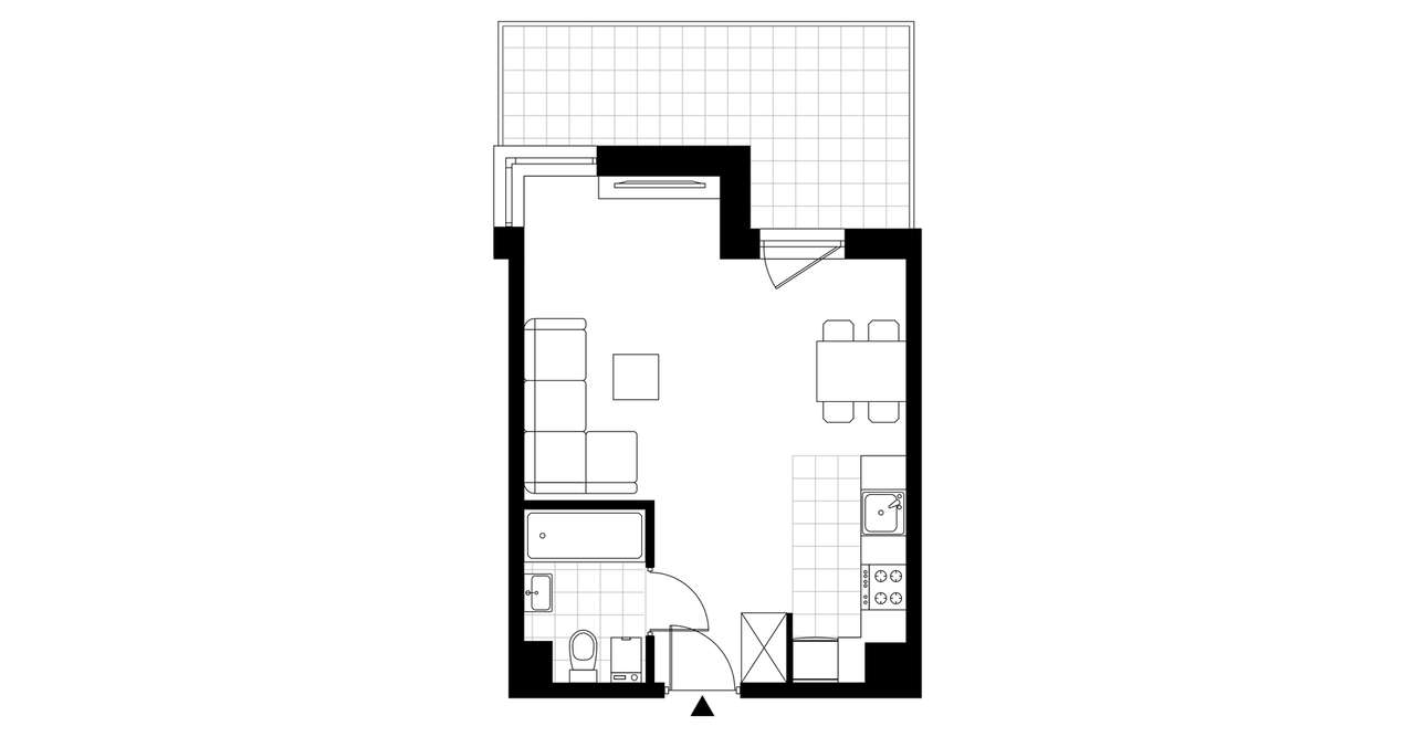 1-pokojowe mieszkanie 35m2 + balkon - Pełny obrazek: 3/8
