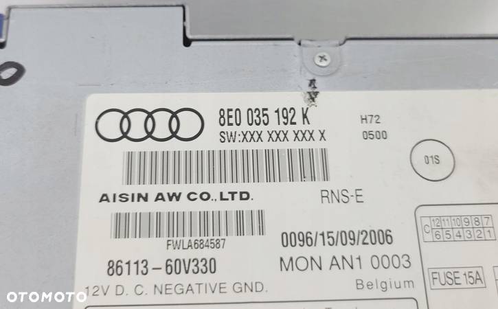 AUDI A4 B6 B7 RNS-E RADIO NAWIGACJA NAVI KOD MENU PL 8E0035192K - 6