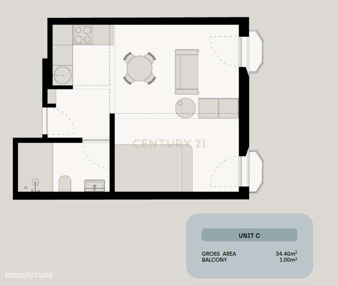 T1 no Empreendimento Almada 631-9