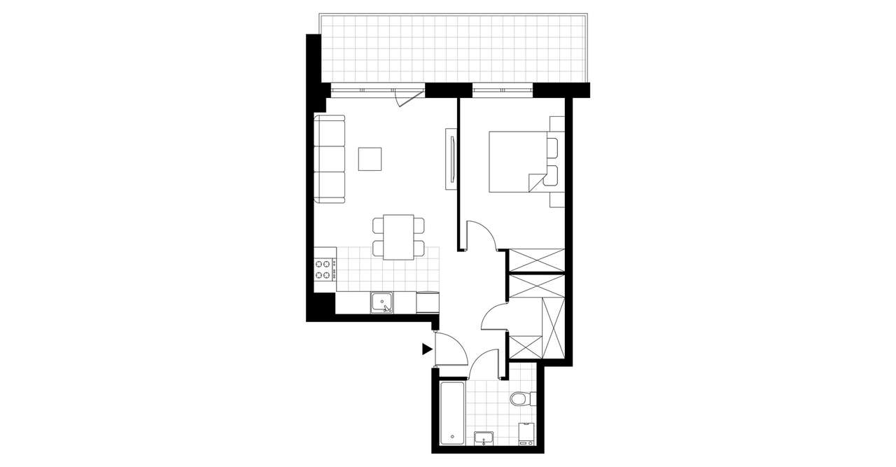2-pokojowe mieszkanie 48m2 + balkon - Pełny obrazek: 3/8
