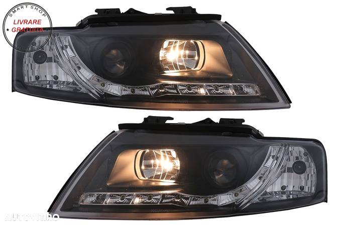 Faruri LED DRL Audi A4 Cabriolet B6 8H7 8HE (2002-2006) Negru- livrare gratuita - 12