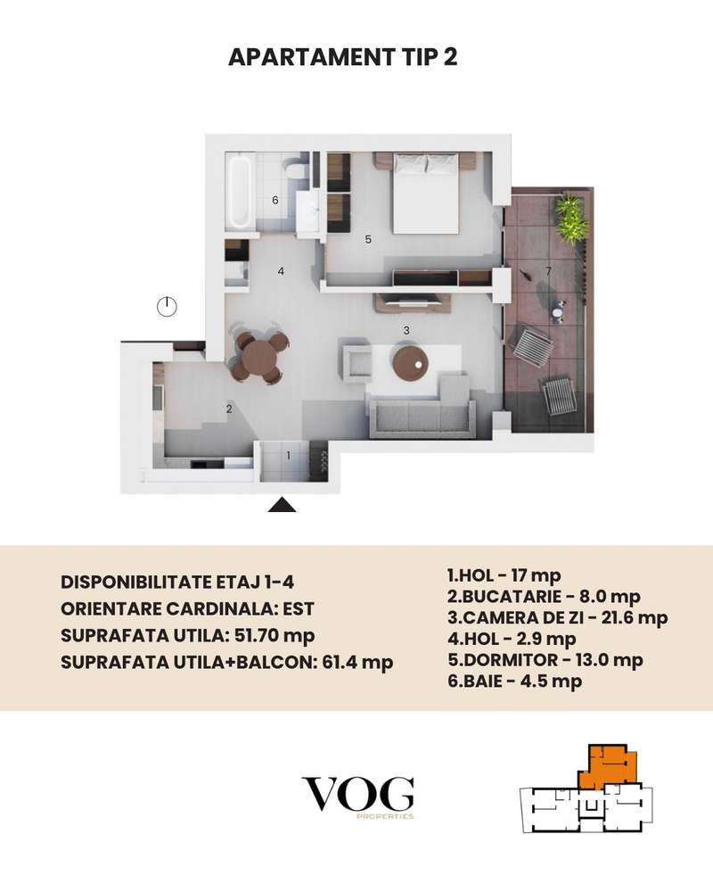 VoG Delea Noua- Decebal 2 camere bloc nou-9