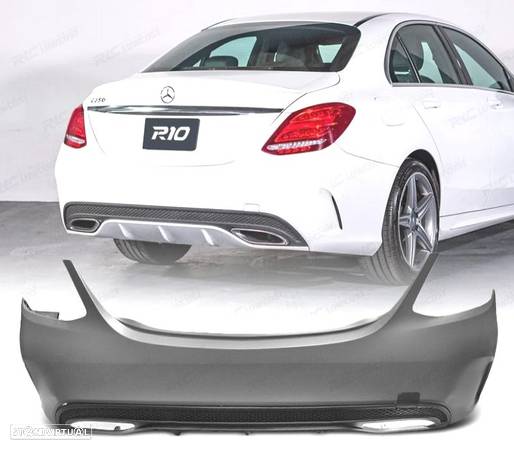 PARA-CHOQUE TRASEIRO PARA MERCEDES CLASSE C W205 SEDAN 15-18 LOOK AMG - 1