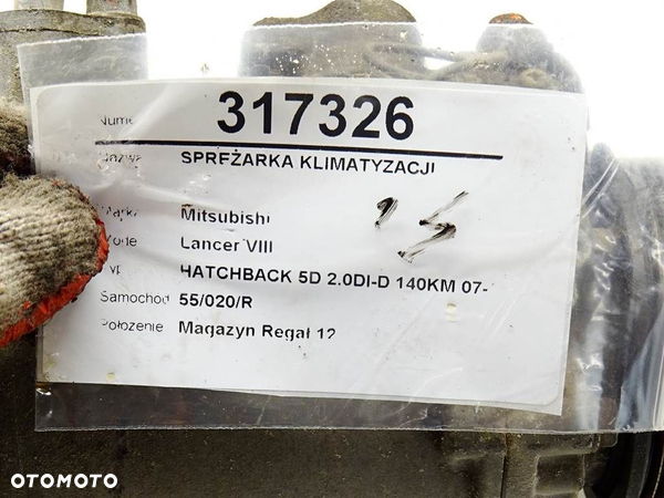 SPRĘŻARKA KLIMATYZACJI MITSUBISHI LANCER VIII (CY_A, CZ_A) 2007 - 2022 2.0 DI-D 103 kW [140 KM] - 6