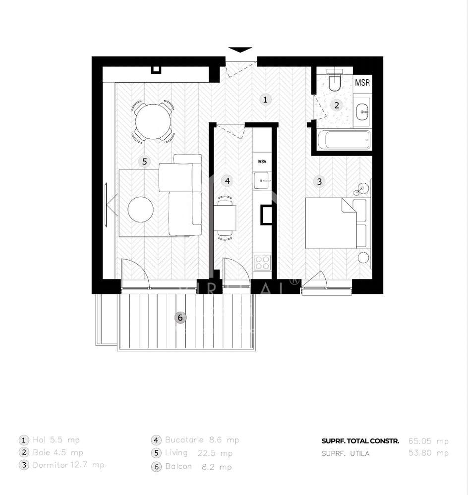 Ap. cu 2 camere, etaj intermediar, 53.8mp utili| zona Lacul lui Binder - Imagine principală: 3/10