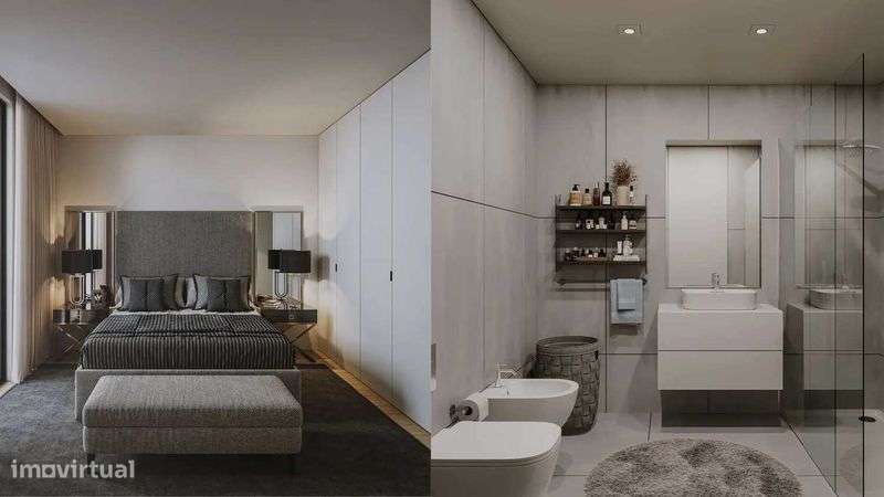 Apartamento T1 Novo no Centro de Canidelo, com Jardim e Campo Paddle - Grande imagem: 5/12