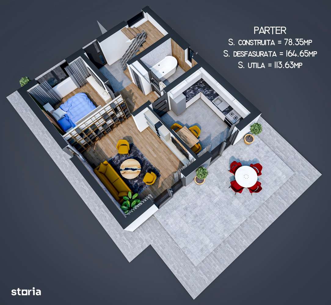 VILĂ NOUĂ P+1E INTABULATĂ în sat VALEA ADÂNCĂ, com MIROSLAVA - Imagine principală: 5/8