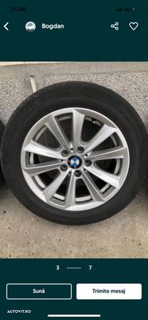 Jante Bmw seria 5 F10/F11 cu cauc 225/55/R17 dot 2013 preț pe buc 150€ preț set 350€ trei buc am - 3