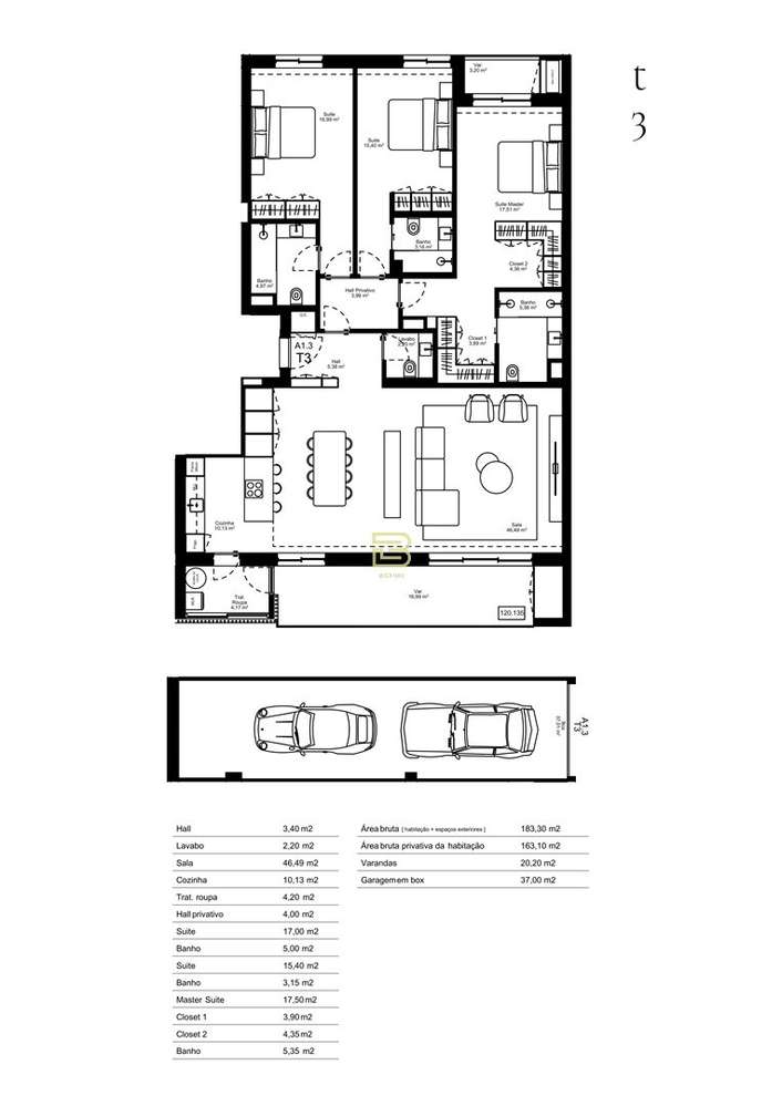 T3 Amplo com jardim, ginásio, spa , terraço e box para 2 carros-15