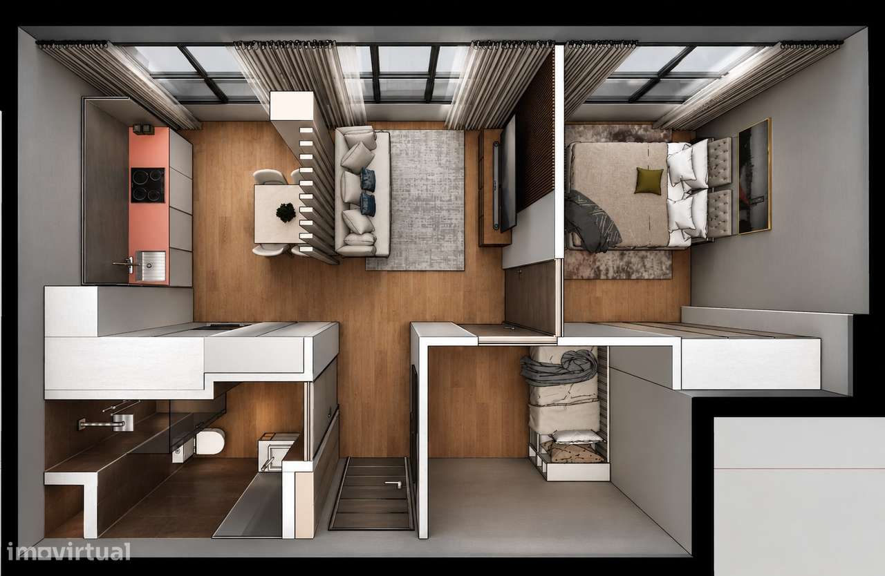 Apartamento T1+1 | Garagem | Elevador | Remodelado | São Cosme-13