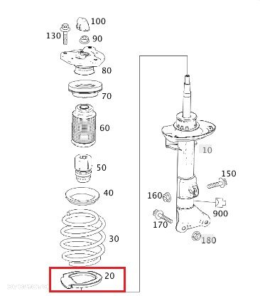 MERCEDES CLS W212 Podkladka amortyzatora dolna - 2