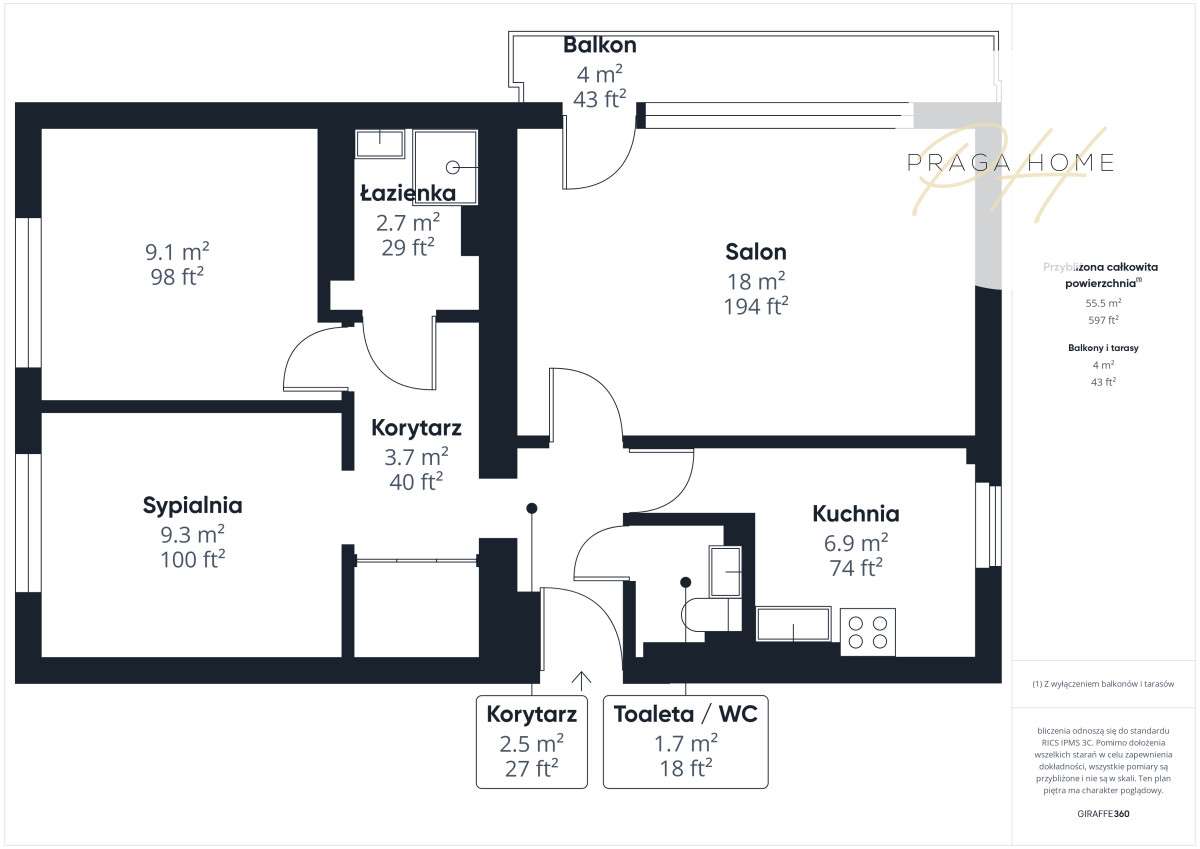 3 Pokoje | 57 m2 | Saska Kępa-12