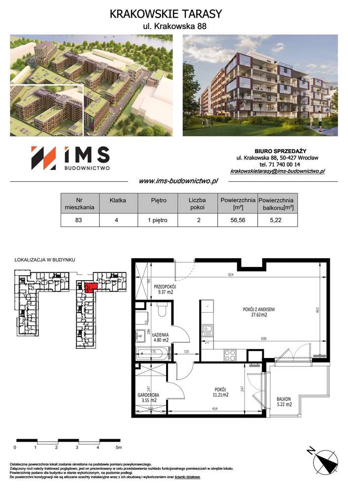 2-pokojowe mieszkanie 56m2 + balkon Bezpośrednio - Pełny obrazek: 2/9