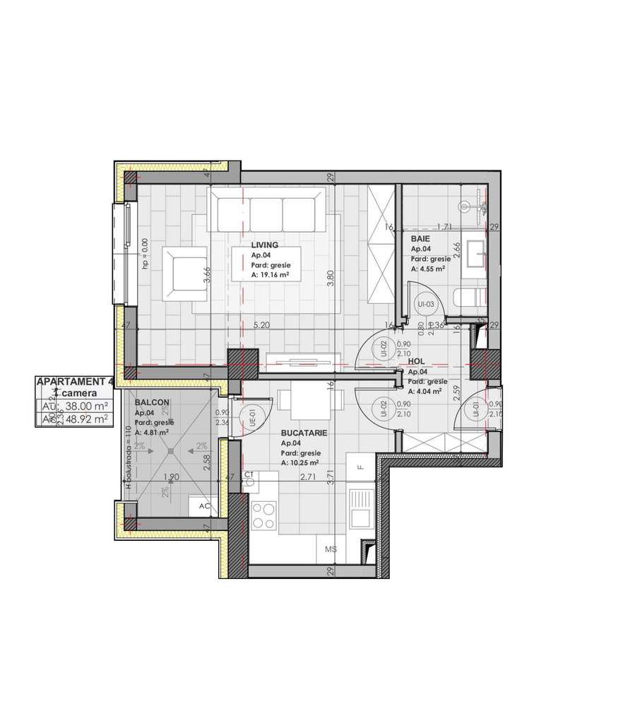 APARTAMENT 1 CAMERA 72.777 EURO + TVA  DIRECT LA DEZVOLTATOR - Imagine principală: 3/8